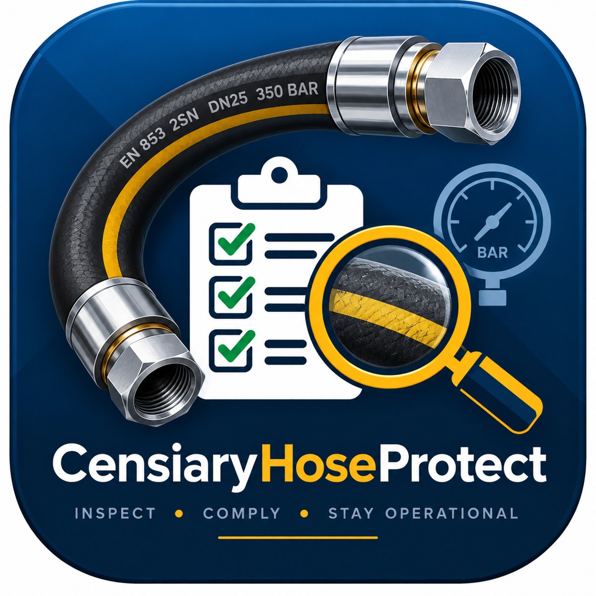 Censiary Hose Protect app icon — Inspect , Comply , Stay Operational